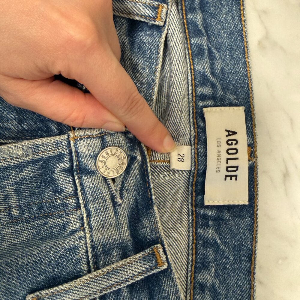 Agolde Riley High Rise Straight Crop Jeans Size 28 - Picture 5 of 7